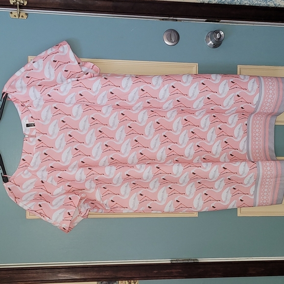 NWOT Julian Taylor flamingo dress - Picture 1 of 11